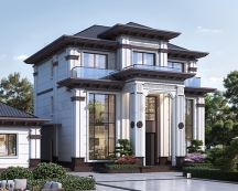 永云别墅AT2989三开间三层高端大气新中式别墅全套设计图纸